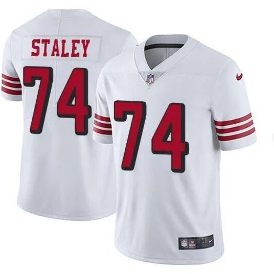 Men San Francisco 49ers 74 Joe Staley Nike White Color Rush Limited NFL Jersey